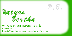 matyas bertha business card